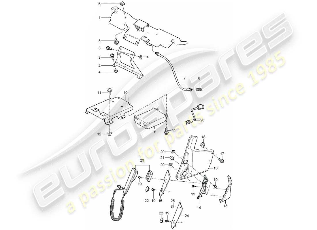 porsche 2005 (987 boxster) telephone parts diagram