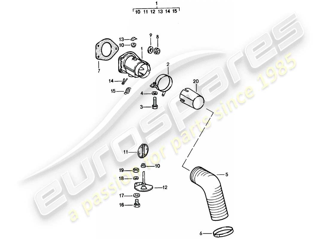 porsche 1978 (911) heating air supply part diagram