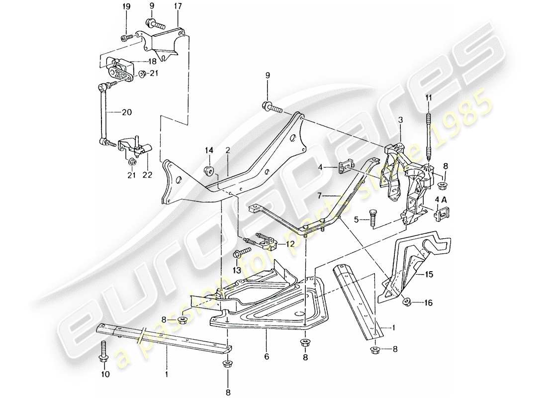 porsche 2000 (986 boxster) rear axle side part carrier parts diagram