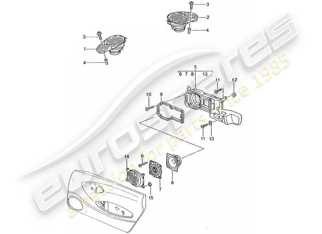 porsche 2001 (996 turbo / gt2) loudspeaker - loudspeaker - m 680/mj.02- - see group - 9/11/06 part diagram