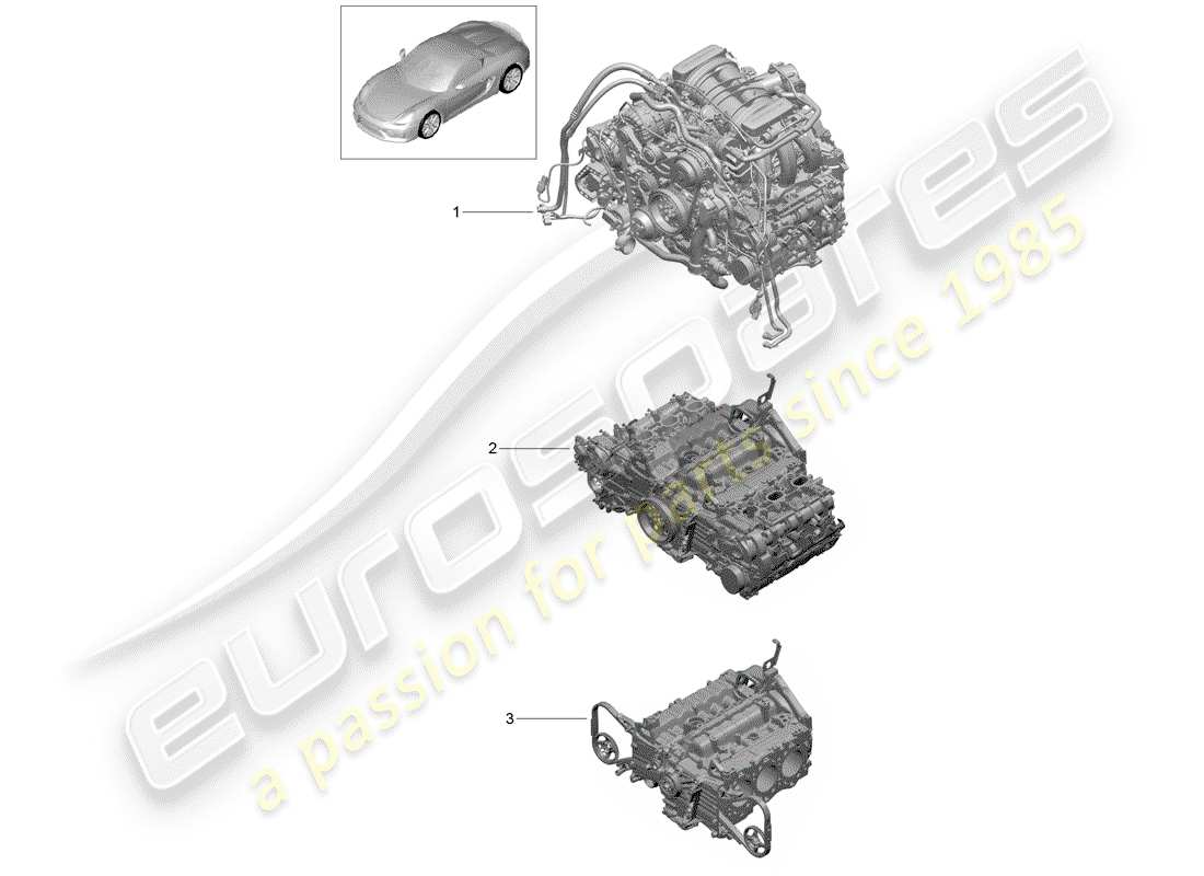 porsche 2016 (981 boxster spyder) replacement engine but without: clutch plate - pdk - gearbox included compressor air conditioning parts diagram