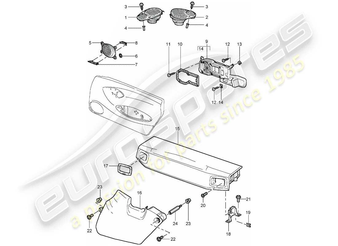 porsche 2002 (996 turbo / gt2) loudspeaker - d - mj 2002>> part diagram