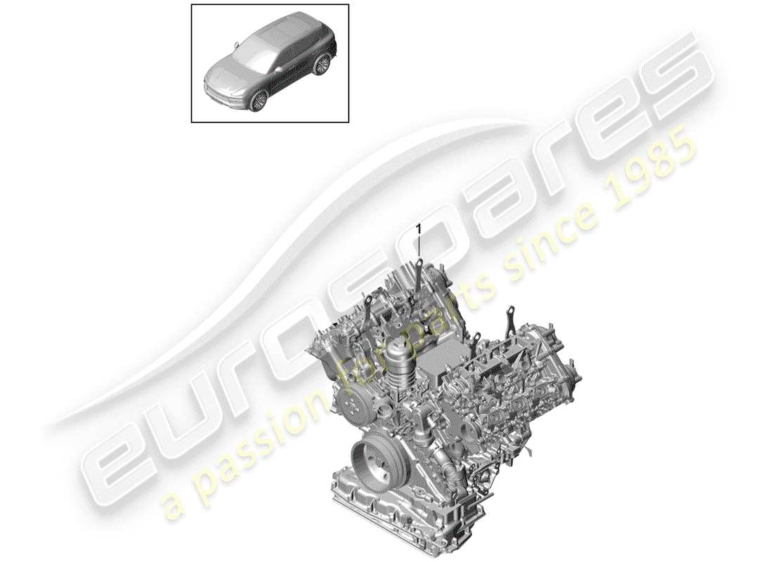 porsche 2020 (cayenne e3 9ya/9yb) base engine not ready for installation part diagram