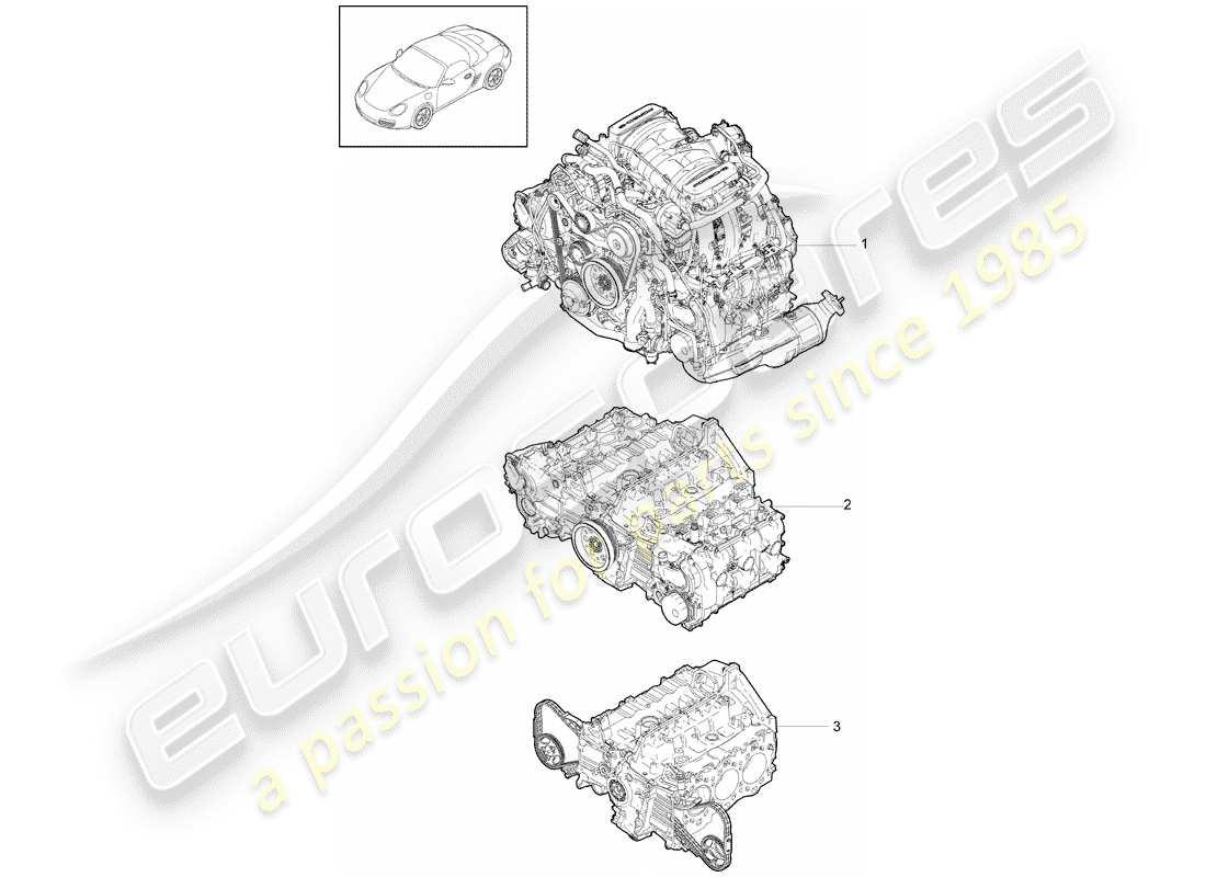 porsche 2012 (987 boxster) replacement engine parts diagram