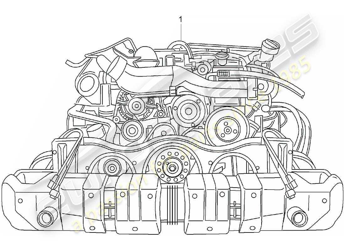 porsche 2001 (996 turbo / gt2) replacement engine - - - ready for installation - only - included - fuel radiator part diagram
