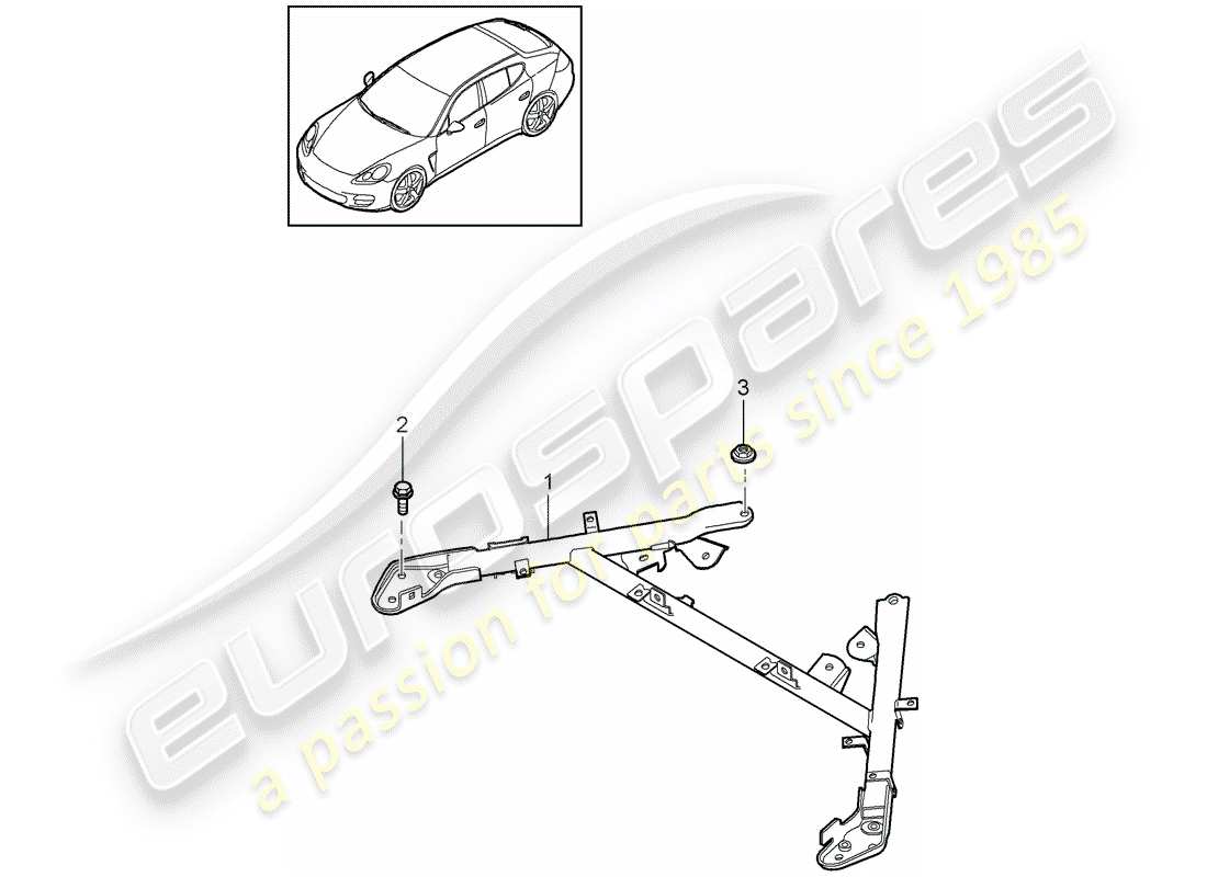 porsche 2011 (panamera 970) dome strut part diagram