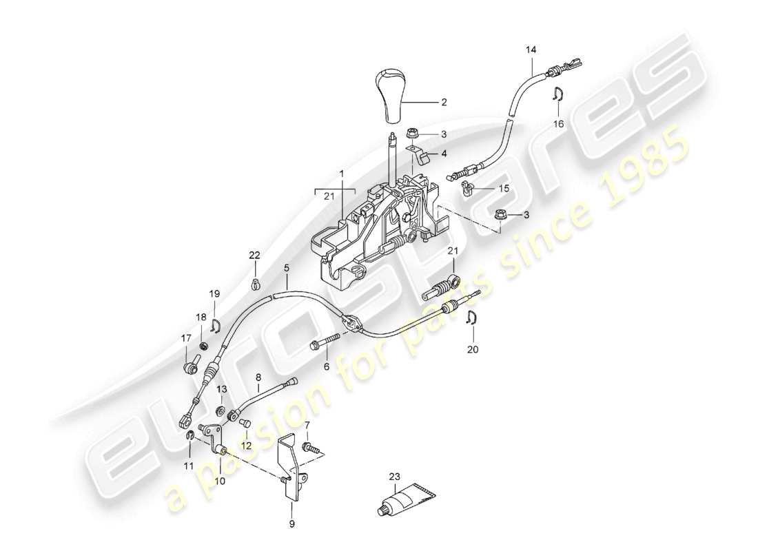 porsche 1997 (986 boxster) selector lever tiptronic part diagram