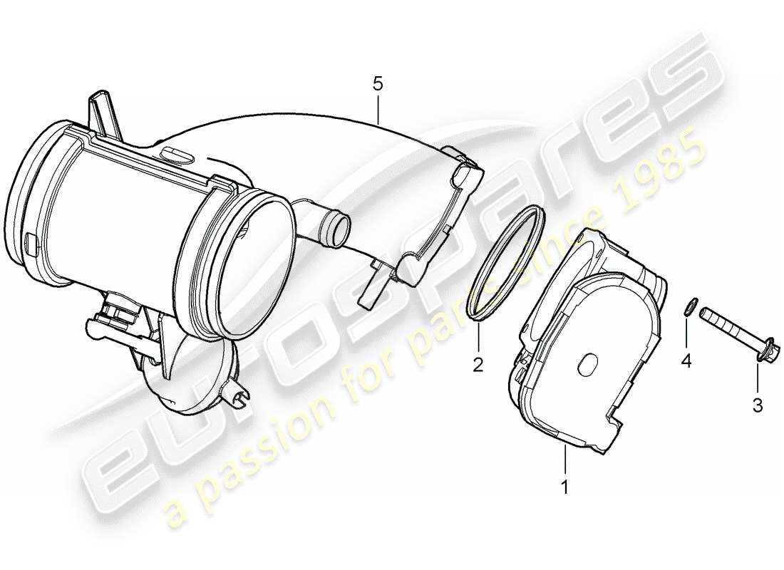 porsche 2005 (987 boxster) throttle valve adapter parts diagram