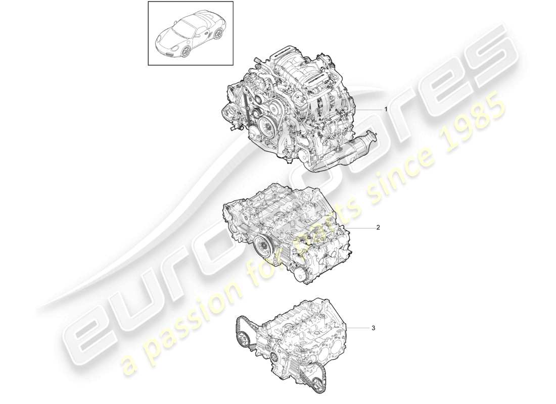 porsche 2011 (987 boxster) replacement engine parts diagram