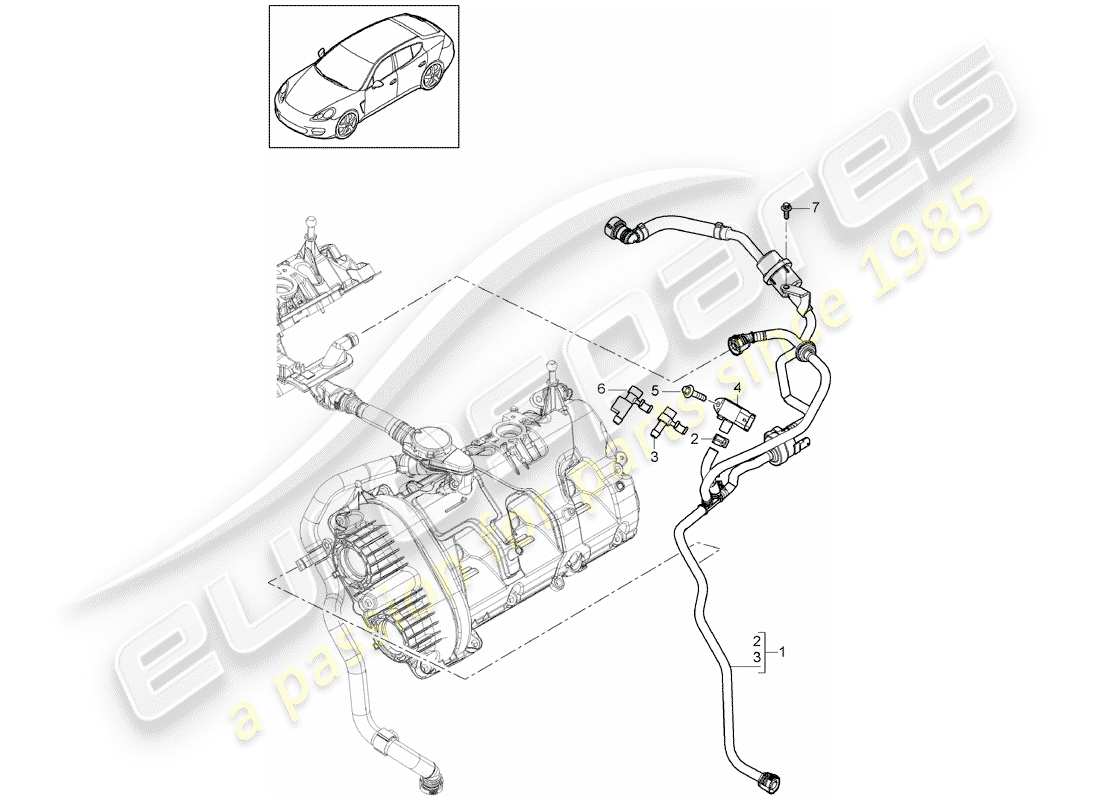 porsche 2016 (panamera 970) tank ventilation parts diagram