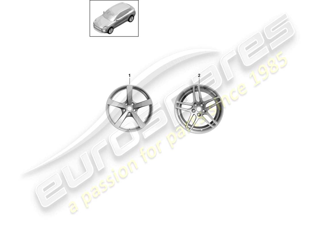 porsche 2019 (macan) alloy wheel 18 part diagram