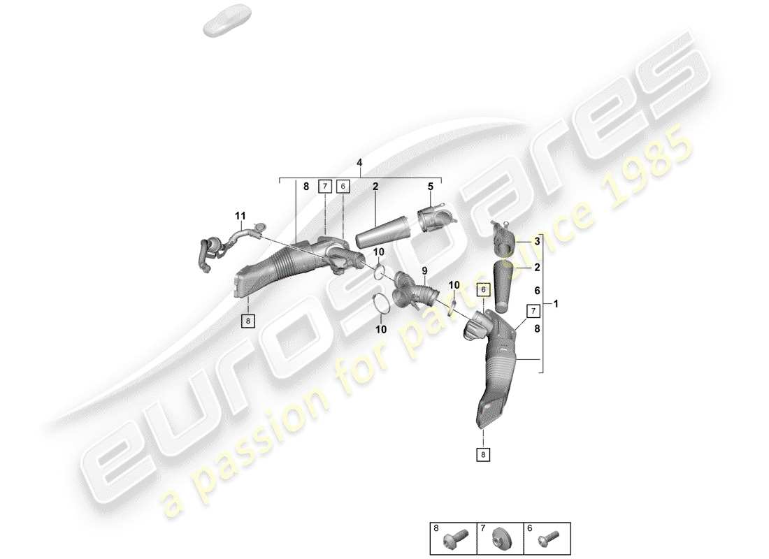 porsche 2019 (718 boxster spyder) air filter part diagram