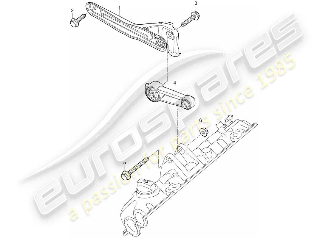 porsche 2009 (cayenne e1 9pa) engine lifting tackle upper parts diagram