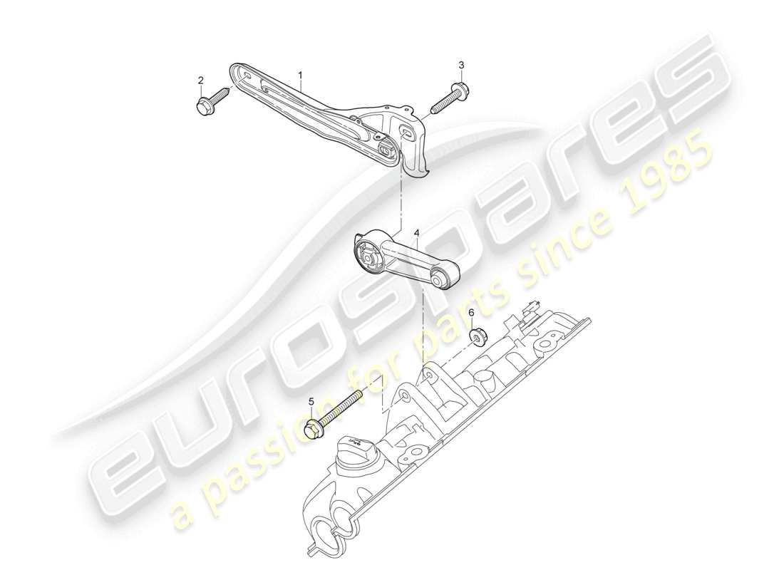 porsche 2010 (cayenne e1 9pa) engine lifting tackle upper parts diagram