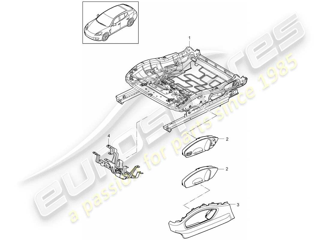 porsche 2011 (panamera 970) seat frame comfort seat standard seat see technical information gr. 7 nr. 7209 (49/16) part diagram