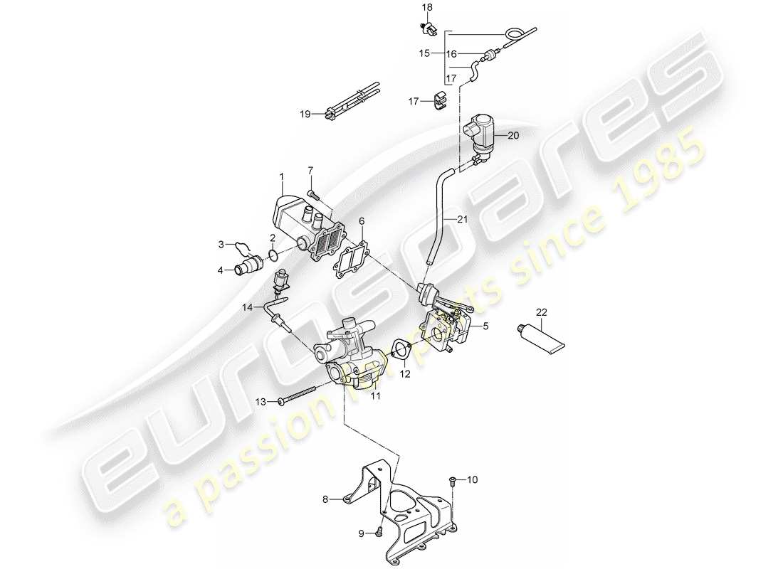 porsche 2009 (cayenne e1 9pa) exhaust gas recirculation vacuum system parts diagram