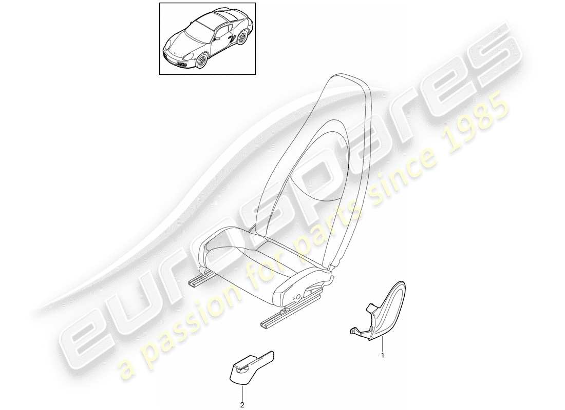porsche 2010 (987 cayman) front seats standard seat comfort seat (complete) no longer available part diagram