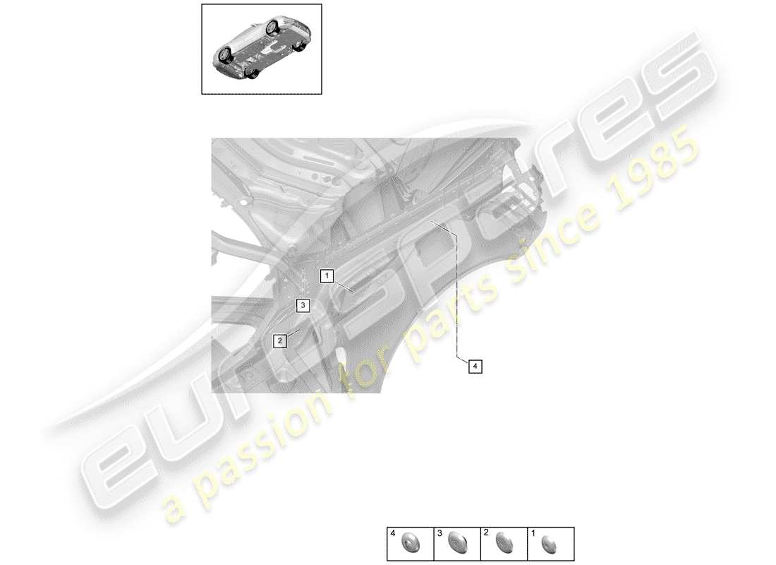 porsche 2019 (panamera 971-1) bungs inner front end part diagram