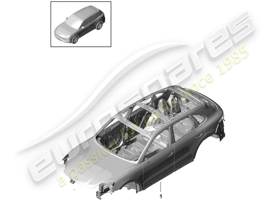 porsche 2018 (cayenne e3 9ya/9yb) car body parts diagram
