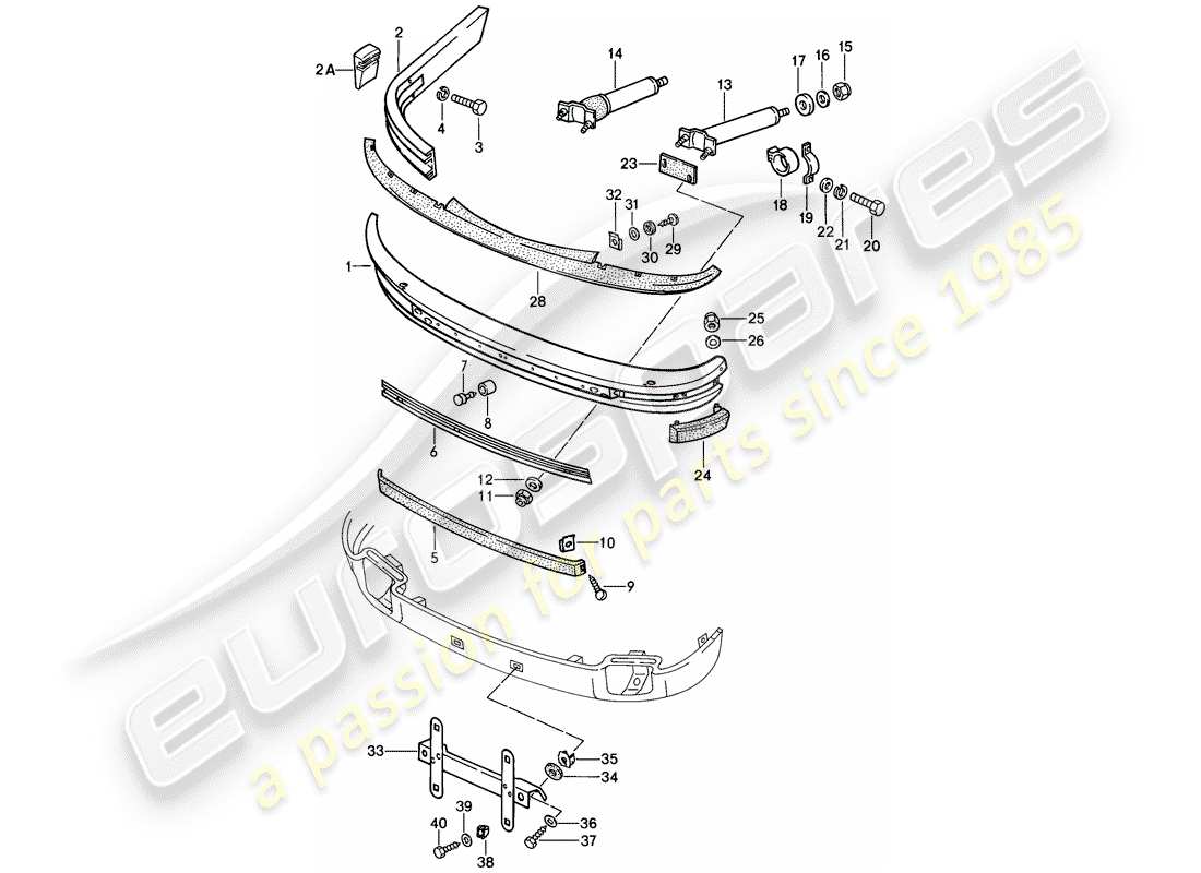 porsche 1989 (911) bumper part diagram