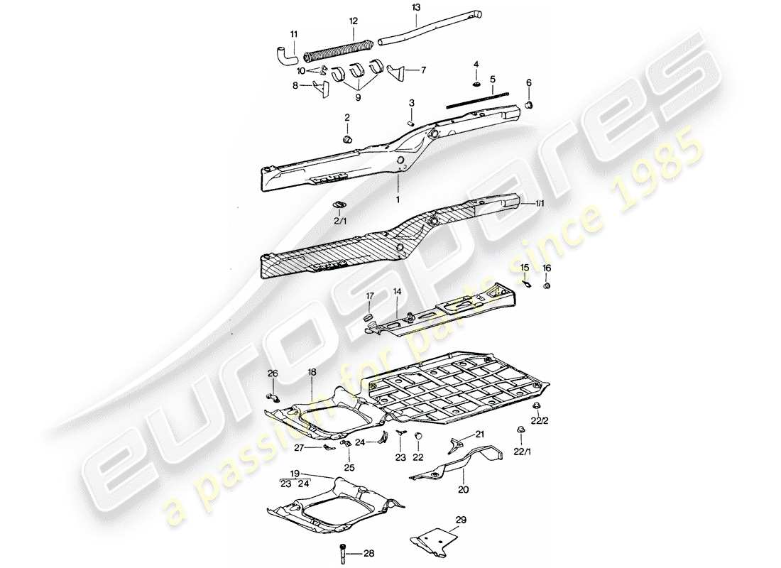 porsche 1975 (911 turbo) frame part diagram