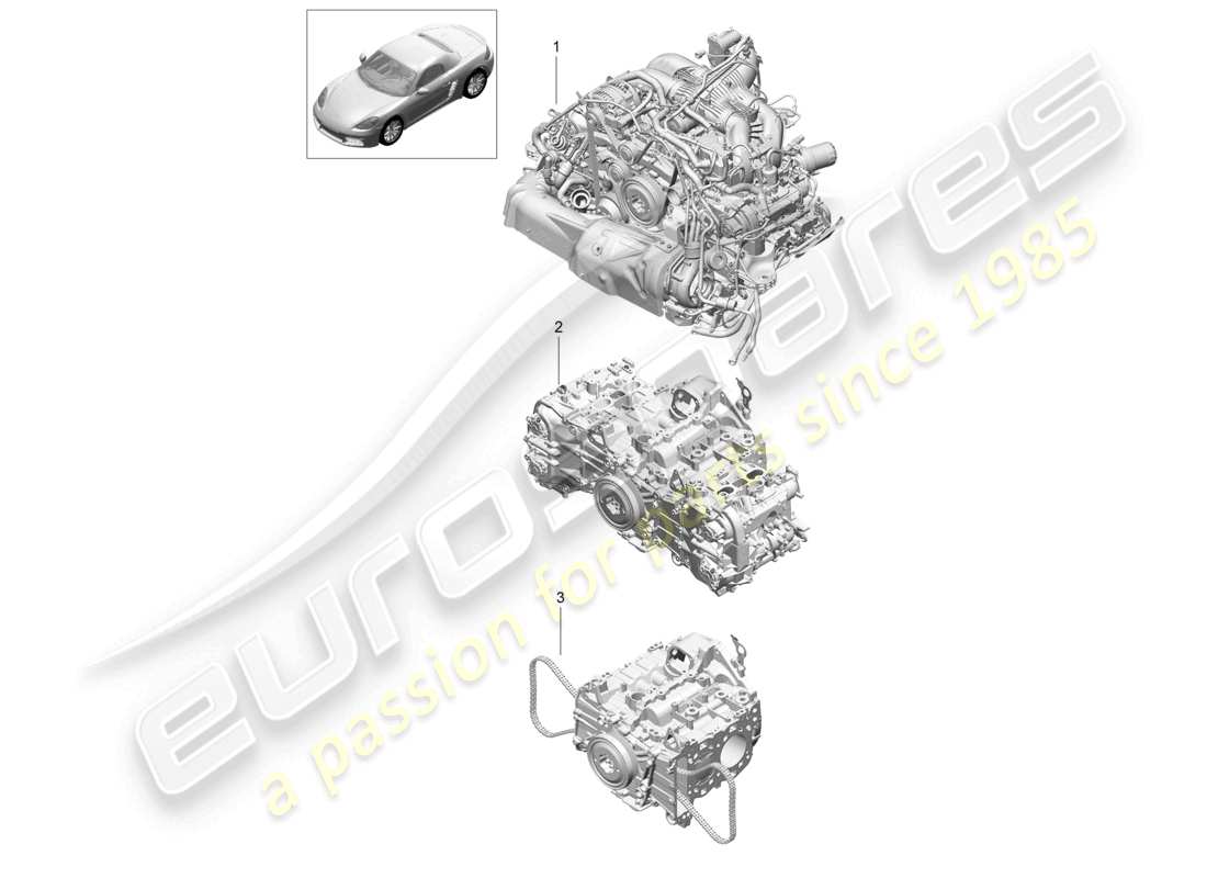 porsche 2017 (718 boxster) replacement engine but without: clutch plate - pdk - gearbox but without: flywheel manual gearbox included compressor air conditioning parts diagram
