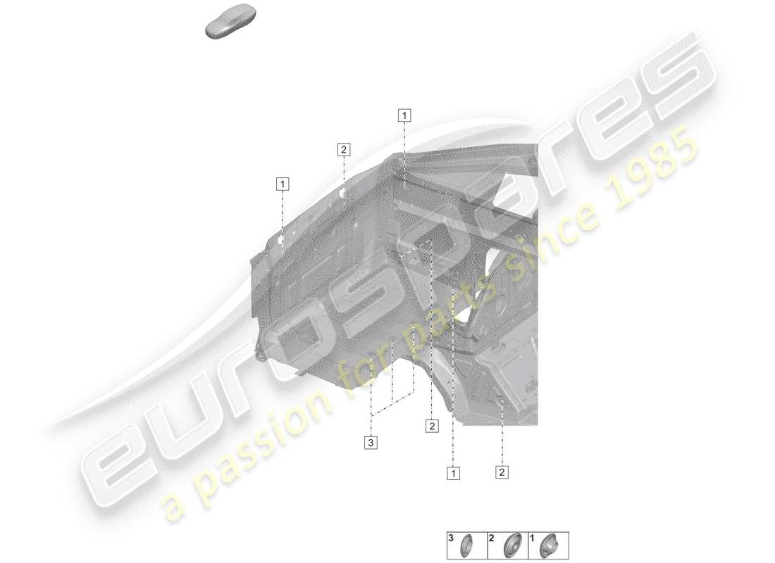 porsche 2019 (992-1) plugs for body front car body front end part diagram