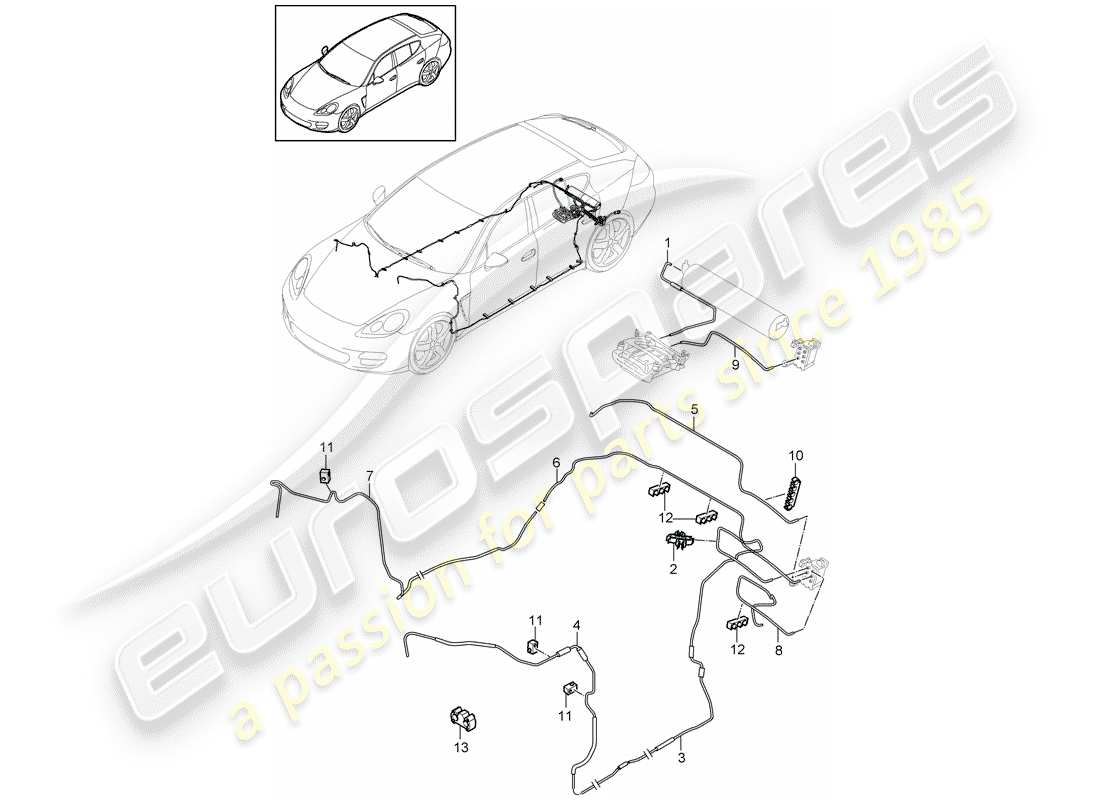 porsche 2013 (panamera 970) adaptive suspension air line part diagram