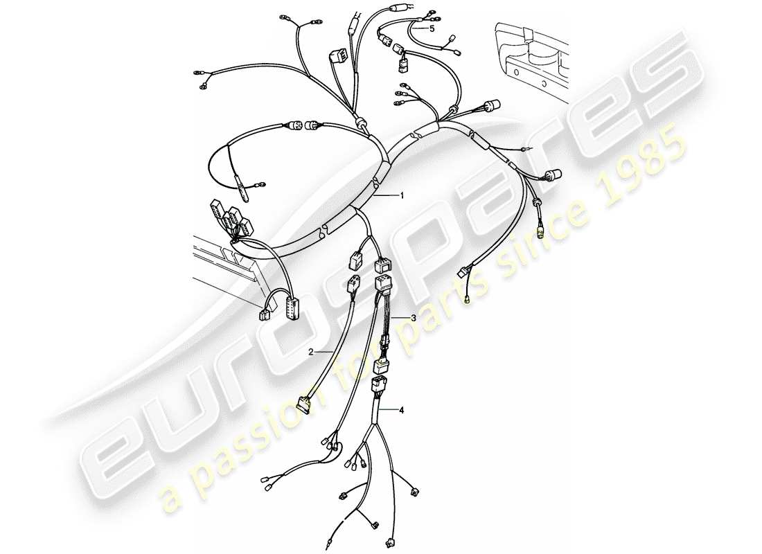 porsche 1978 (928) harness - rear end parts diagram