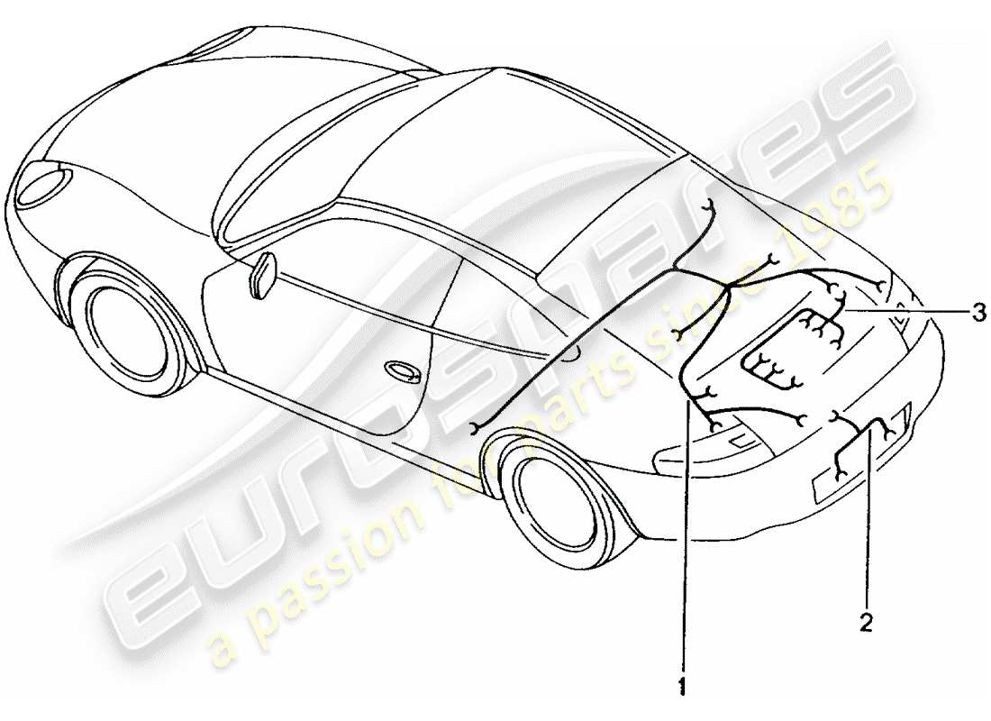 porsche 2005 (996 gt3) wiring harnesses - rear end - license plate light - engine - repair kit - anti-locking brake syst. -abs- - brake pad wear indicator - rear axle part diagram