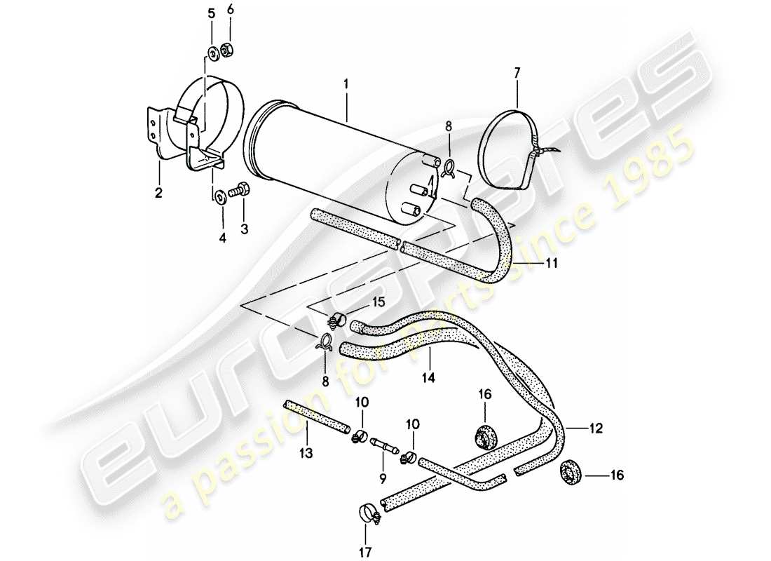 porsche 1986 (911) evaporative emission canister part diagram