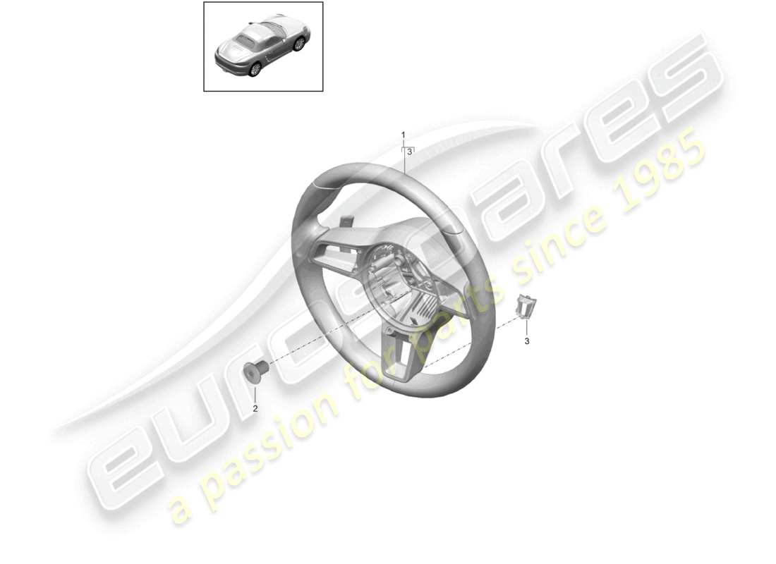 porsche 2020 (718 boxster) steering wheel manual gearbox parts diagram