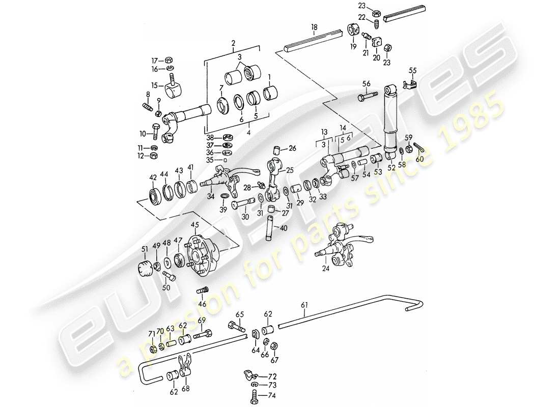 porsche 1962 (356b/356c) front axle - schmierstoffe part diagram