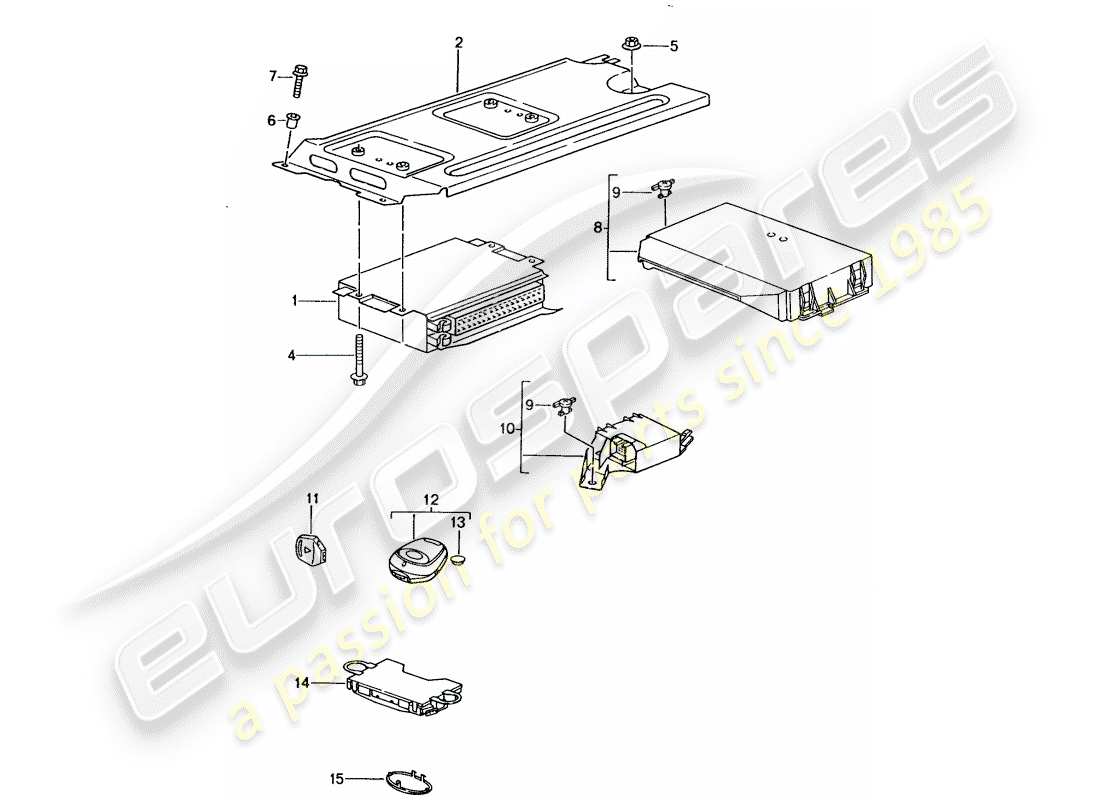 porsche 2005 (996 gt3) control units part diagram