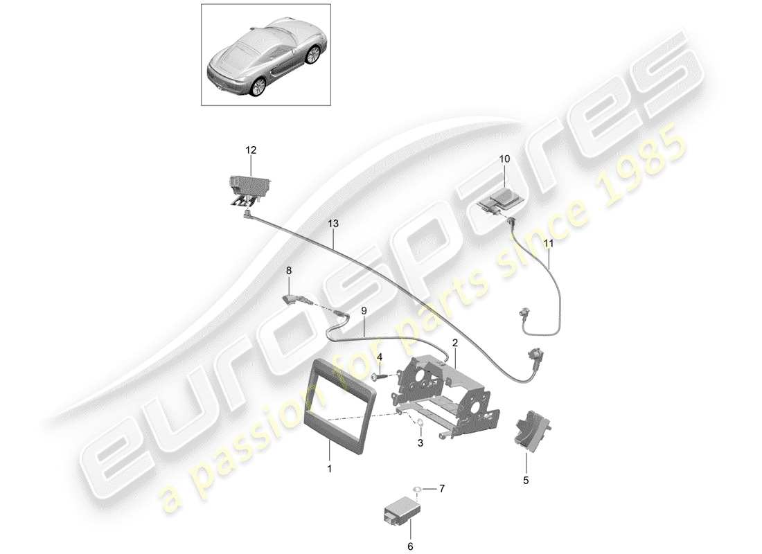 porsche 2014 (981 cayman) electric parts for navigation system preparation j.. japan part diagram