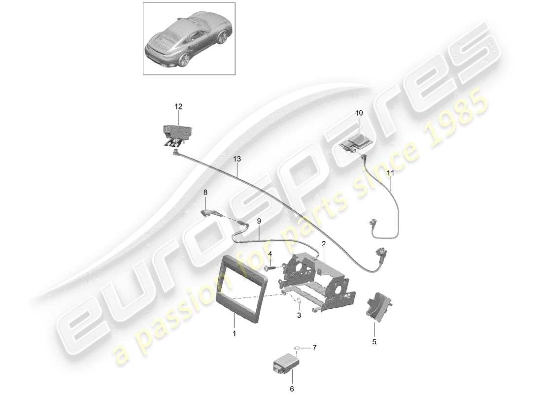 porsche 2016 (991-1 turbo) electric parts for navigation system preparation j.. japan d >>- mj 2016 part diagram