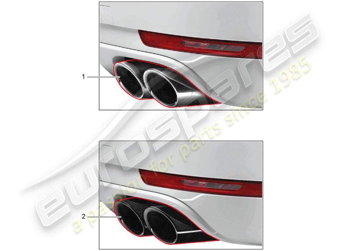 porsche 2019 (tequipment macan) tailpipe parts diagram