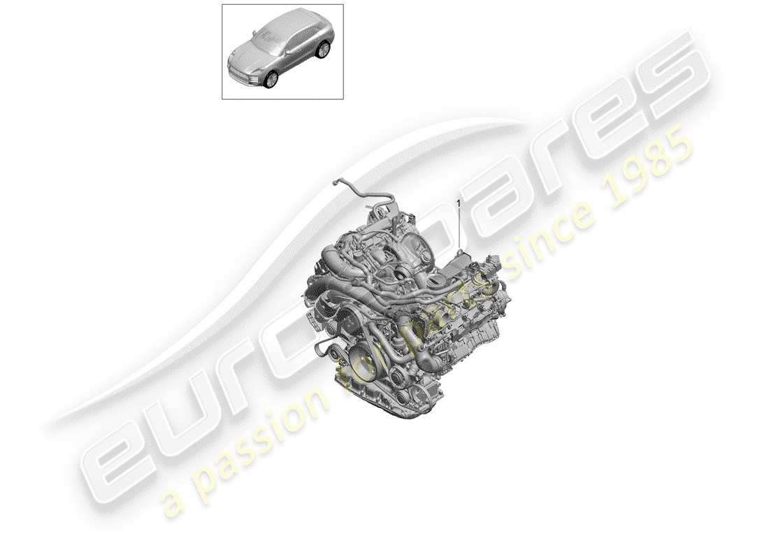 porsche 2019 (macan) replacement engine (complete) part diagram