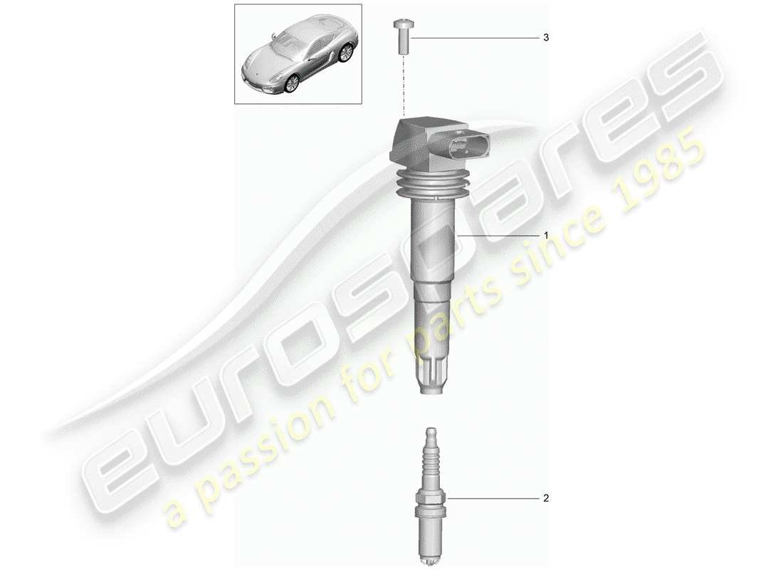 porsche 2014 (981 cayman) ignition system part diagram