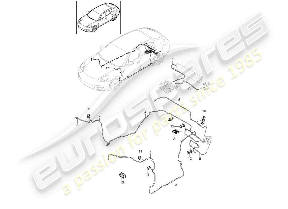 porsche 2012 (panamera 970) adaptive suspension air line part diagram