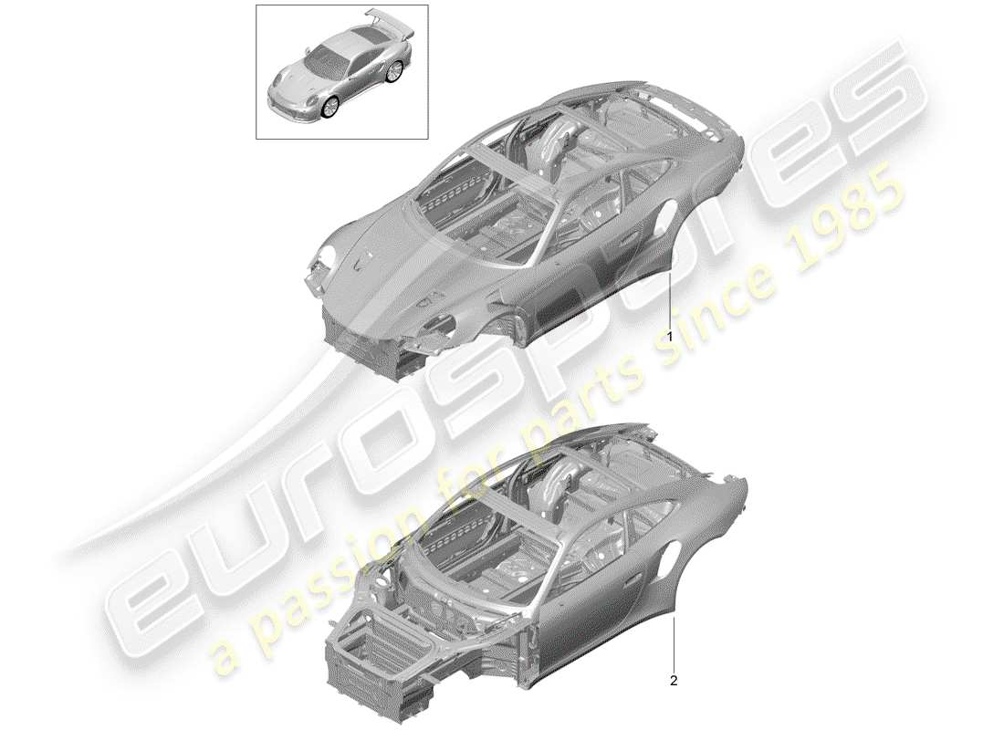 porsche 2016 (991-1 turbo) car body part diagram