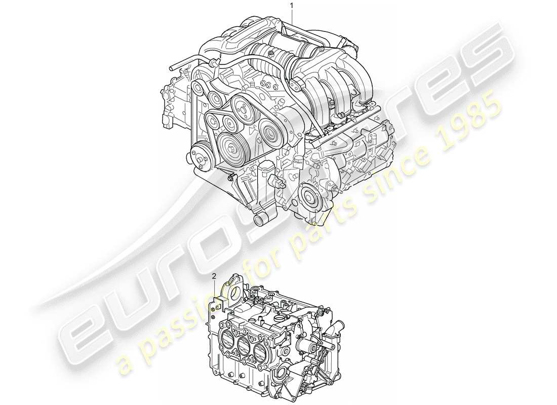 porsche 2008 (987 cayman) replacement engine part diagram