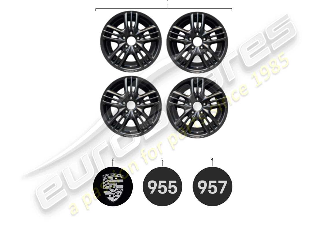 porsche 2009 (cayenne e1 9pa) gear set 18 offroad not for: turbo turbo s not for: pccb parts diagram