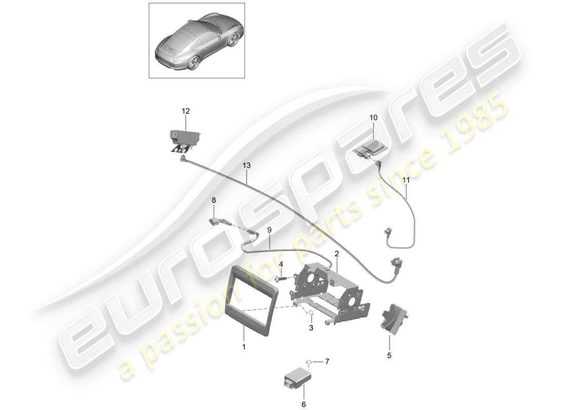 porsche 2016 (991-1) electric parts for navigation system preparation japan parts diagram