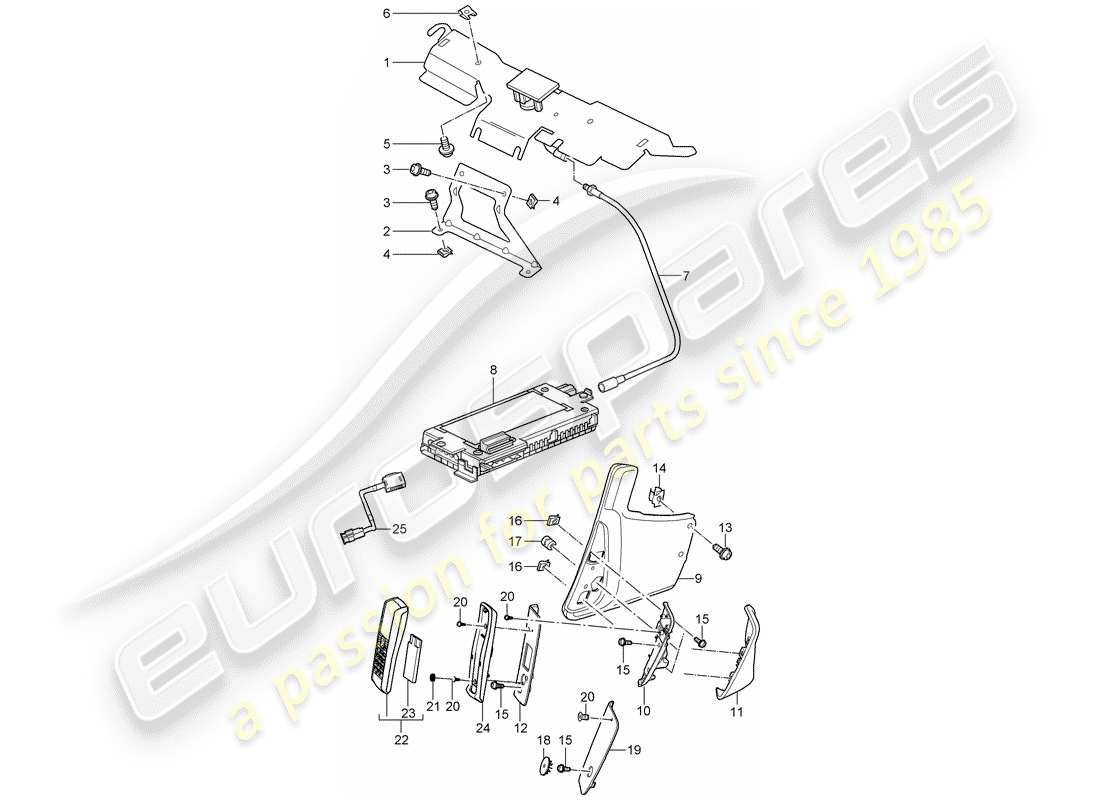 porsche 2012 (987 cayman) telephone part diagram