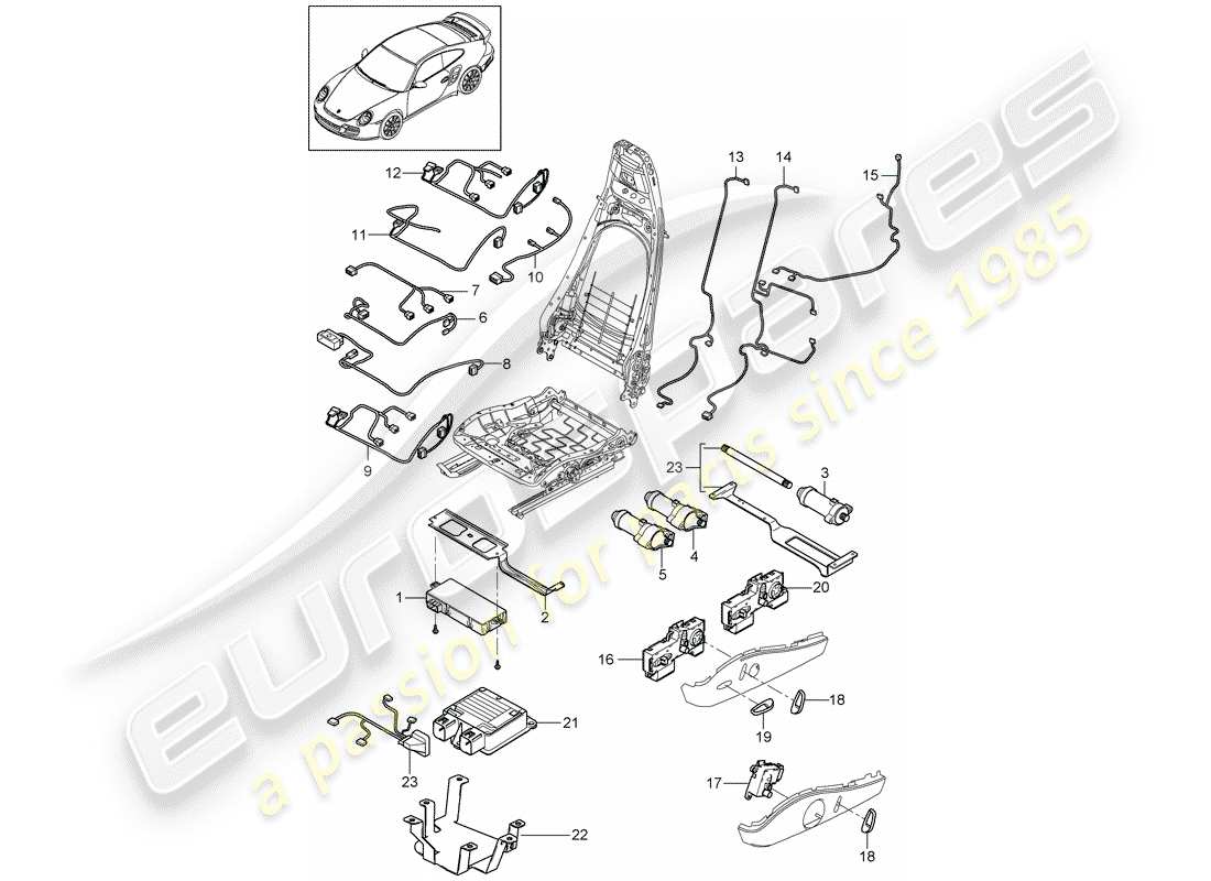 porsche 2011 (997-2 turbo / gt2 rs) wiring harnesses parts diagram