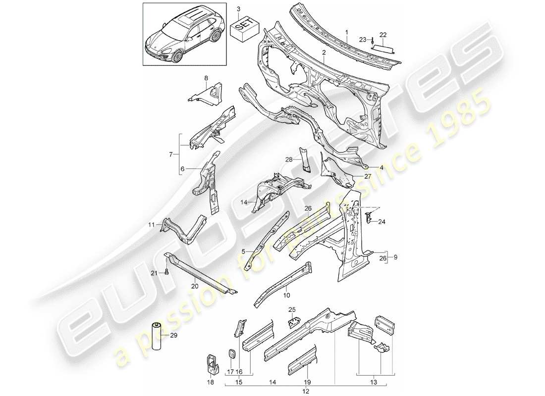 porsche 2012 (cayenne e2 92a) front end individual parts d >>- mj 2014 part diagram