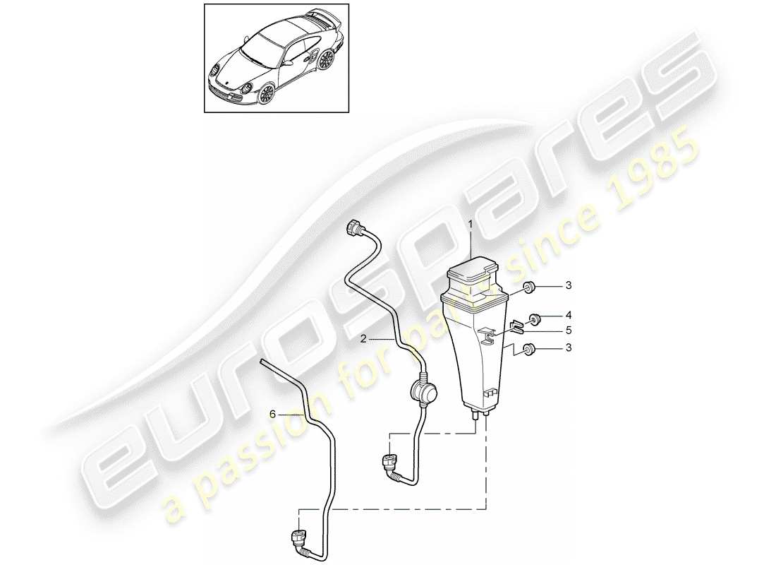 porsche 2011 (997-2 turbo / gt2 rs) evaporative emission canister parts diagram