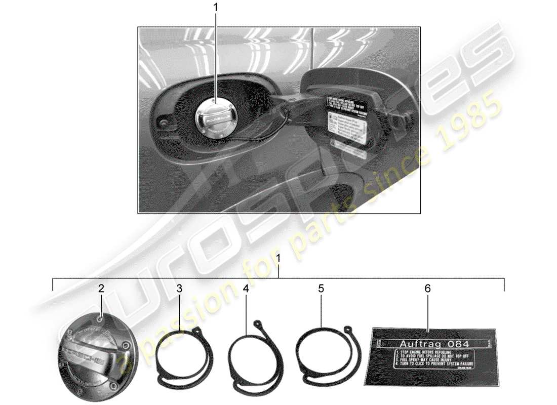 porsche 2016 (tequipment cayenne) fuel tank parts diagram