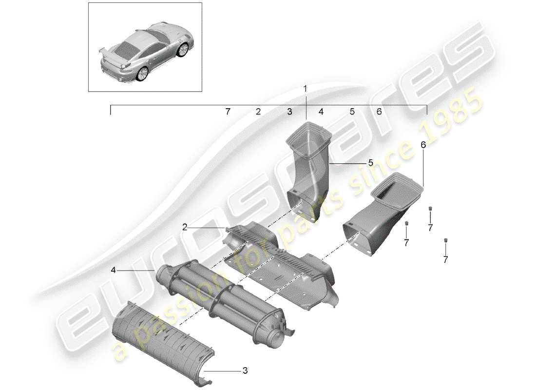 porsche 2016 (991-1 turbo) air filter part diagram